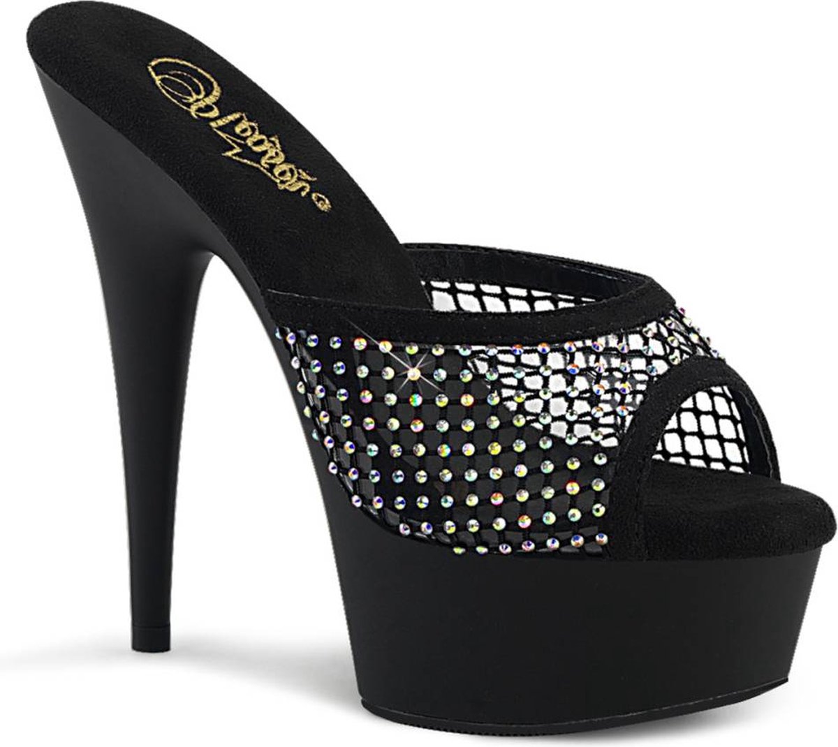 Pleaser - DELIGHT6016RM Muiltjes met hak - US 5 - 35 Shoes - Zwart