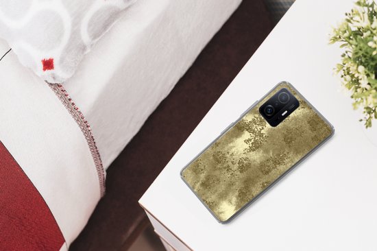 Convient pour coque Xiaomi 11T Pro - Or - Glitter - Structure - Coque de téléphone en Siliconen