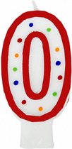 verjaardagskaars 0 jaar 10 x 5 cm wax rood