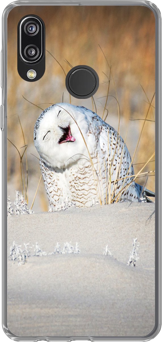 Telefoonhoesje Geschikt voor Huawei P20 Lite (2020) hoesje - Uil - Sneeuw - Duin - Siliconen Telefoonhoesje Telefoonhoesje