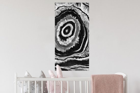 Stickers muraux - Sticker Feuille - Marbre - Zwart - Grijs - 40x80 cm - Film Adhésif - Stickers muraux Chambre Enfant - Papier Peint Auto Adhésif