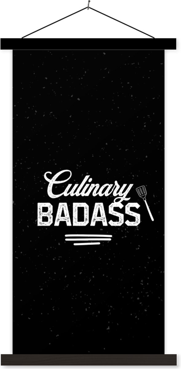 Posterhanger incl. Poster 90x180 cm - Schoolplaat - Quotes - Frituren - BBQ - Culinary Bad