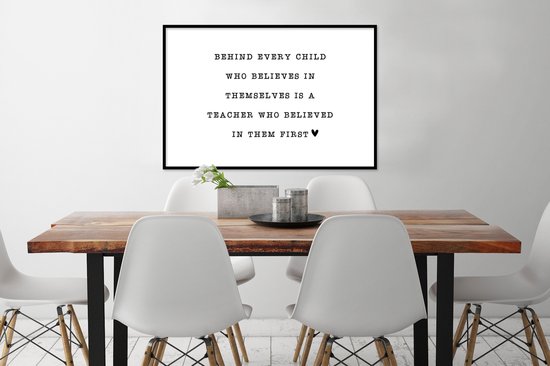Cadre photo avec affiche - Citations - Proverbes - Enseignant - Croyez en vous - 90x60 cm - Cadre pour affiche