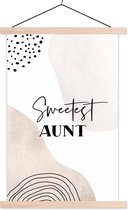 Porte-affiche avec affiche - Affiche scolaire - Dictons - Tante - Amour - Tante - 40x60 cm - Lattes vierges