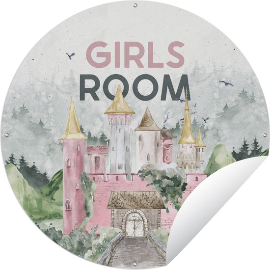 Tuincirkel Spreuken - Girls room - Quotes - Meisjes - Kids - Baby - Meiden - 150x150 cm - Ronde Tuinposter - Buiten