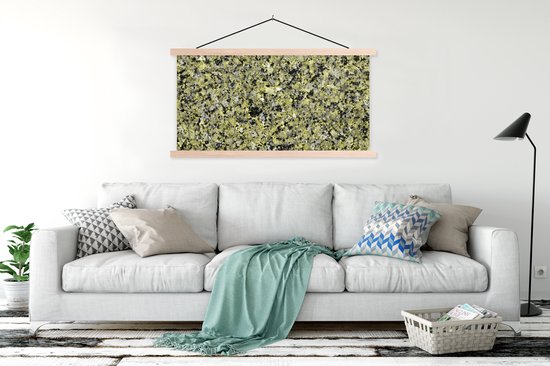 Porte-affiche avec affiche - Affiche scolaire - Vert - Pierres - Granit - 150x75 cm - Lattes blanches