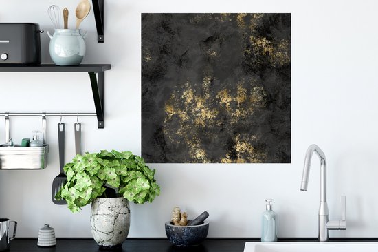 Affiche Structure - Or - Zwart - 50x50 cm