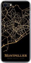 Geschikt voor iPhone 7 hoesje - Montpellier - Kaart - Goud - Siliconen Telefoonhoesje