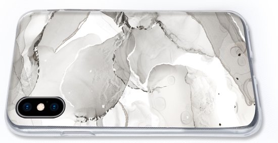 Coque iPhone Xs Max - Marbre - Grijs - Ligne - Coque en Siliconen