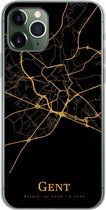 Geschikt voor iPhone 11 Pro hoesje - Gent - Kaart - Goud - Siliconen Telefoonhoesje