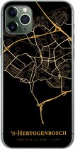 Geschikt voor iPhone 11 Pro Max hoesje - 's-Hertogenbosch - Kaart - Goud - Siliconen Telefoonhoesje