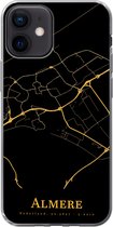 Geschikt voor iPhone 12 hoesje - Almere - Kaart - Gold - Siliconen Telefoonhoesje