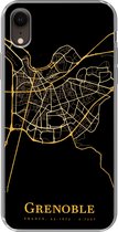 Geschikt voor iPhone XR hoesje - Grenoble - Kaart - Goud - Siliconen Telefoonhoesje