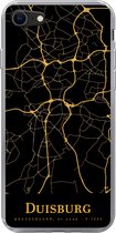 Geschikt voor iPhone SE 2020 hoesje - Duisburg - Kaart - Goud - Siliconen Telefoonhoesje