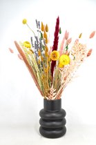 Droogbloemen met vaas  - boeket met vaas - 50 cm - Mixed Colors - Natuurlijk Bloemen