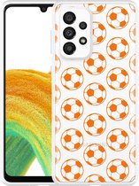 Hoesje Geschikt voor Samsung Galaxy A33 Orange Soccer Balls