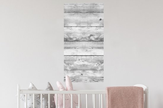 Stickers muraux - Feuille autocollante - Planche - Brocante - Grijs - Wit - 40x80 cm - Feuille adhésive - Stickers muraux chambre enfant - Papier peint autocollant - Papier peint autocollant - Feuille autocollante