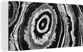 Canvas Schilderij Marmer - Grijs - Cirkel - 40x20 cm - Wanddecoratie