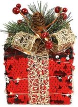 decoratie cadeaubox led 24 cm rood