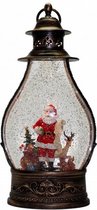 lantaarn Kerstman led 16 x 35,5 cm staal/glas bruin