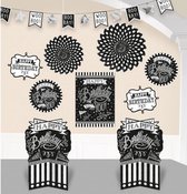 feestdecoratieset zwart/wit 10-delig
