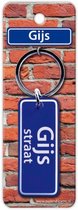 sleutelhanger straatnaam Gijs 9 cm staal blauw