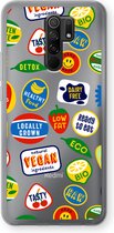 Case Company® - Xiaomi Redmi 9 hoesje - Fruitsticker - Soft Cover Telefoonhoesje - Bescherming aan alle Kanten en Schermrand