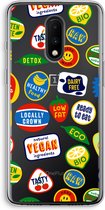 Case Company® - OnePlus 7 hoesje - Fruitsticker - Soft Cover Telefoonhoesje - Bescherming aan alle Kanten en Schermrand