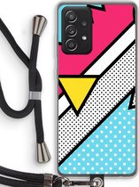 Case Company® - Samsung Galaxy A52 hoesje met Koord - Pop Art #3 - Telefoonhoesje met Zwart Koord - Bescherming aan alle Kanten en Over de Schermrand