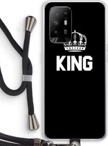 Case Company® - Oppo A94 5G hoesje met Koord - King zwart - Telefoonhoesje met Zwart Koord - Bescherming aan alle Kanten en Over de Schermrand