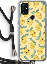 Case Company® - OnePlus Nord N10 5G hoesje met Koord - Citroenen - Telefoonhoesje met Zwart Koord - Bescherming aan alle Kanten en Over de Schermrand