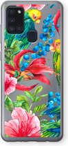Case Company® - Samsung Galaxy A21s hoesje - Papegaaien - Soft Cover Telefoonhoesje - Bescherming aan alle Kanten en Schermrand