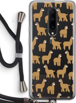 Case Company® - OnePlus 7 Pro hoesje met Koord - Alpacas - Telefoonhoesje met Zwart Koord - Bescherming aan alle Kanten en Over de Schermrand