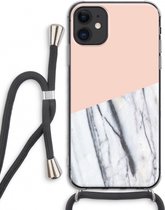 Case Company® - iPhone 11 hoesje met Koord - A touch of peach - Telefoonhoesje met Zwart Koord - Extra Bescherming aan alle Kanten en Over de Schermrand