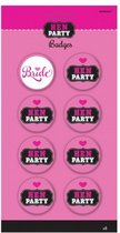 buttons Hen Party 4,5 cm aluminium 8 stuks