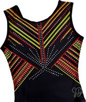 Sparkle&Dream Turnpakje Luka Rood/Geel - AME | maat 176/XS - Gympakje voor Turnen en Gymnastiek