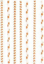 rietjes Dots & Waves 19,5 cm 24 stuks oranje