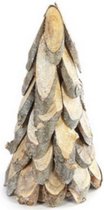 kerstboom Tino 18 x 37 cm hout naturel/zilver