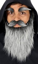 baard en snor heren synthetisch grijs 4-delig