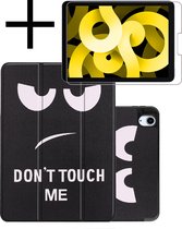 iPad Air 5 2022 Hoesje Met Screenprotector Case Hard Cover Hoes Met Apple Pencil Uitsparing Book Case - Don't Touch Me