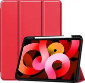 iPad Air 5 2022 Hoes Case Hoesje Rood Uitsparing Apple Pencil iPad Air 2022 10.9 Inch