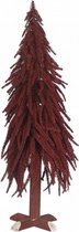 kerstboom 60 x 22 cm rood/glitter