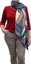 Langwerpige sjaal - deels zijde - print