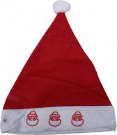 kerstmuts kerstmannen pluche rood/wit one-size