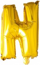 folieballon letter N 102 cm goud