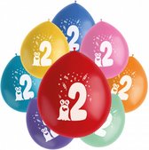 ballonnen Color Pop 2 jaar 23 cm latex 8 stuks