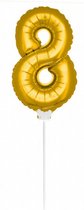 cijferballon 8 folie 36 cm goud
