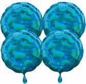 folieballonnen Rond 41 cm blauw 4 stuks