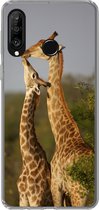 Geschikt voor Huawei P30 Lite hoesje - Giraf - Boom - Kalf - Portret - Siliconen Telefoonhoesje