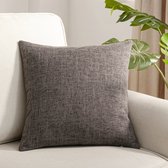 Kussenhoes - Kussenhoes Vierkantjes - Pillow cover - 45 x 45cm - DonkerGrijs - 1Stuk
